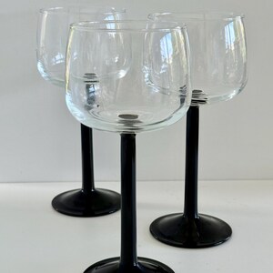 Vintage Luminarc Hock Wine Glass Emerald Stem Cristal D&#39;Arques-Durand Made in France Set of Four