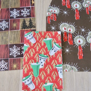 Vintage Christmas Santa pattern, retro santa hat, red and green Wrapping  Paper by Restlessdesign