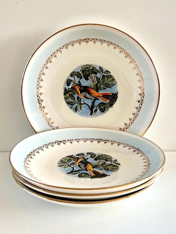 Vintage Set of 4 Homer Laughlin Oriole Rhythm Plates - Etsy