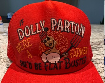 Vintage 80s Dolly Parton Farm Crisis Hat