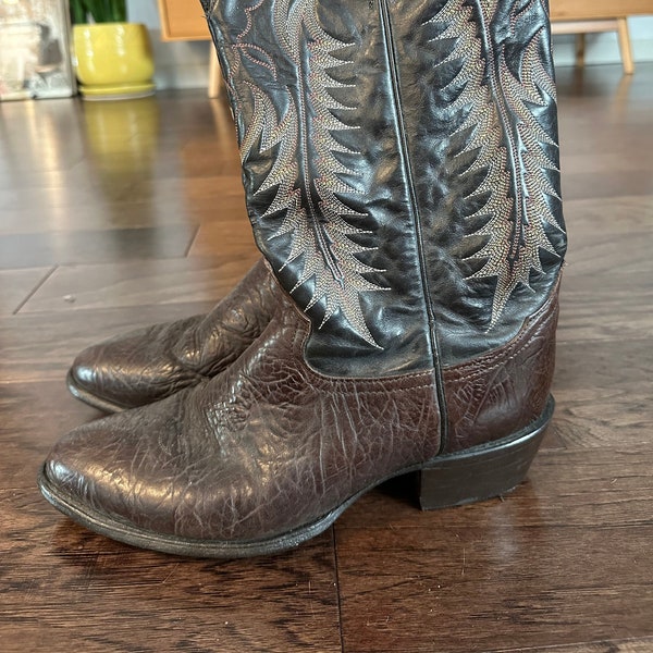 Tony Lama Textured Pebbled Leather Cowboy Boots - Size 10.5D (Mens)