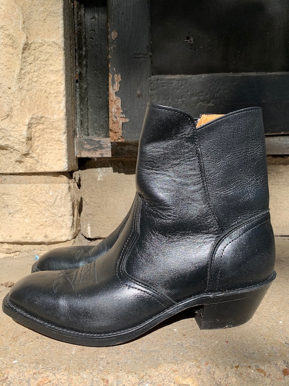 Boulet 1114 Black Western Dress Boot with Western Dre… - Gem display picture 1