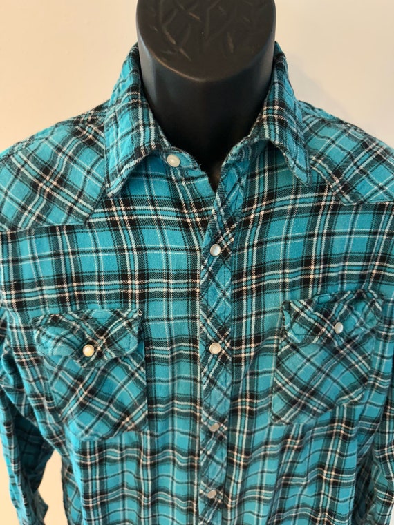 Wrangler Wrancher Western Flannel Shirt - Size Lar