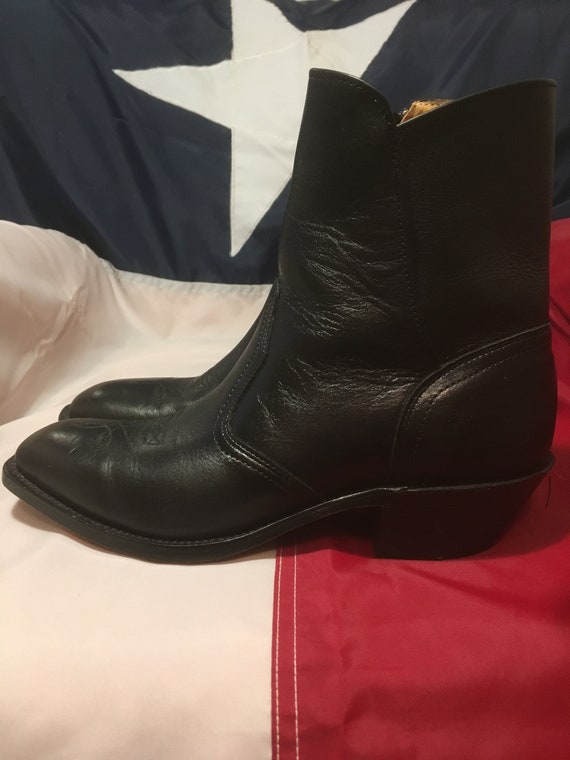 Boulet 1114 Black Western Dress Boot with Western Dre… Gem