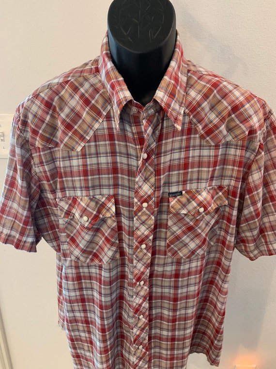 Vintage Wrangler Western Shirt - Size XL (check m… - image 1