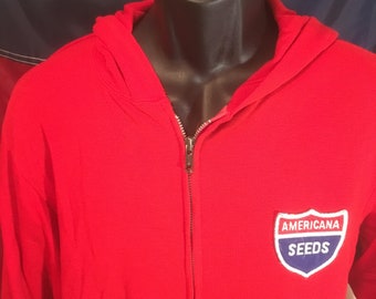 Vintage Worn Americana Seeds Hoodie - Size Large (fits Medium)