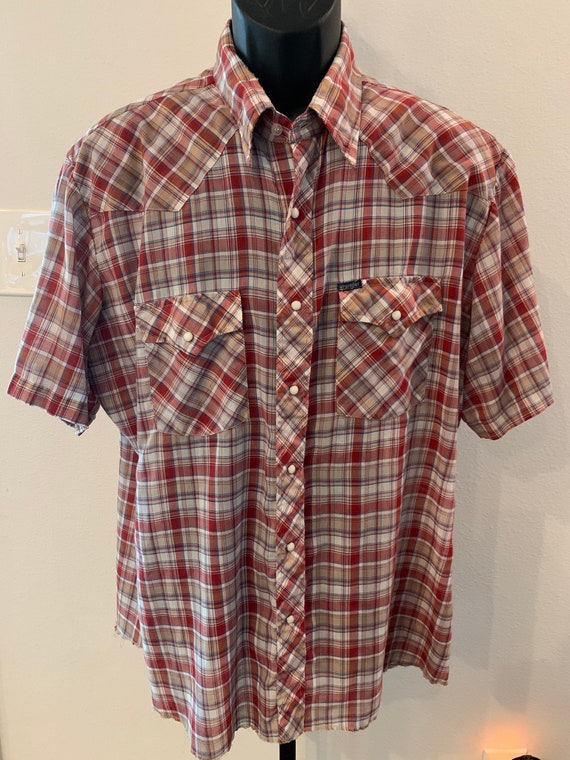 Vintage Wrangler Western Shirt - Size XL (check m… - image 2