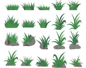 Conjunto de 20 desenhos de bordado à máquina com tema de grama, download instantâneo.