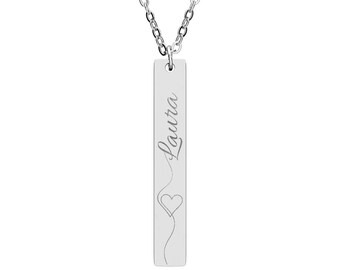 Engraved Bar Necklace