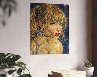 Opalite Taylor Portrait Poster Matte Vertical Print | Impressionist Brushstroke Art