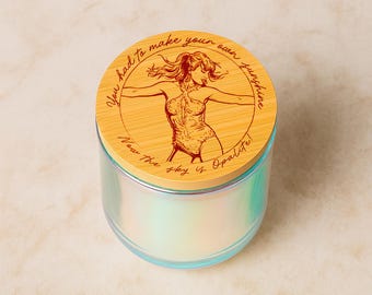 Opalite engraved soy candle | 14oz