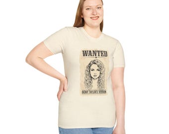 Wanted Poster Portrait T-Shirt | Retro Vintage Illustration, Music Theme