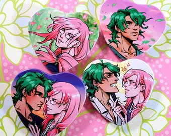 Matchablossom collection - heart buttons cherry blossom joecherry kojiro kaoru