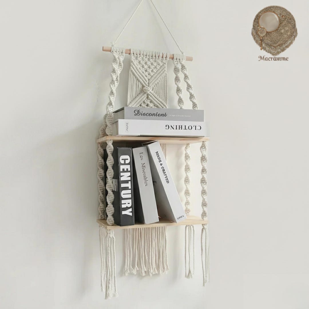 Handmade Macrame Wall Shelf With 3 Shelves - Boho Decor - Etsy