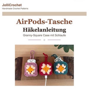Crochet AirPods Case Pattern PDF, Granny Square AirPods Tasche Häkelanleitung, Digital Download