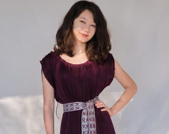 Fortuny Inspired Plum Gown