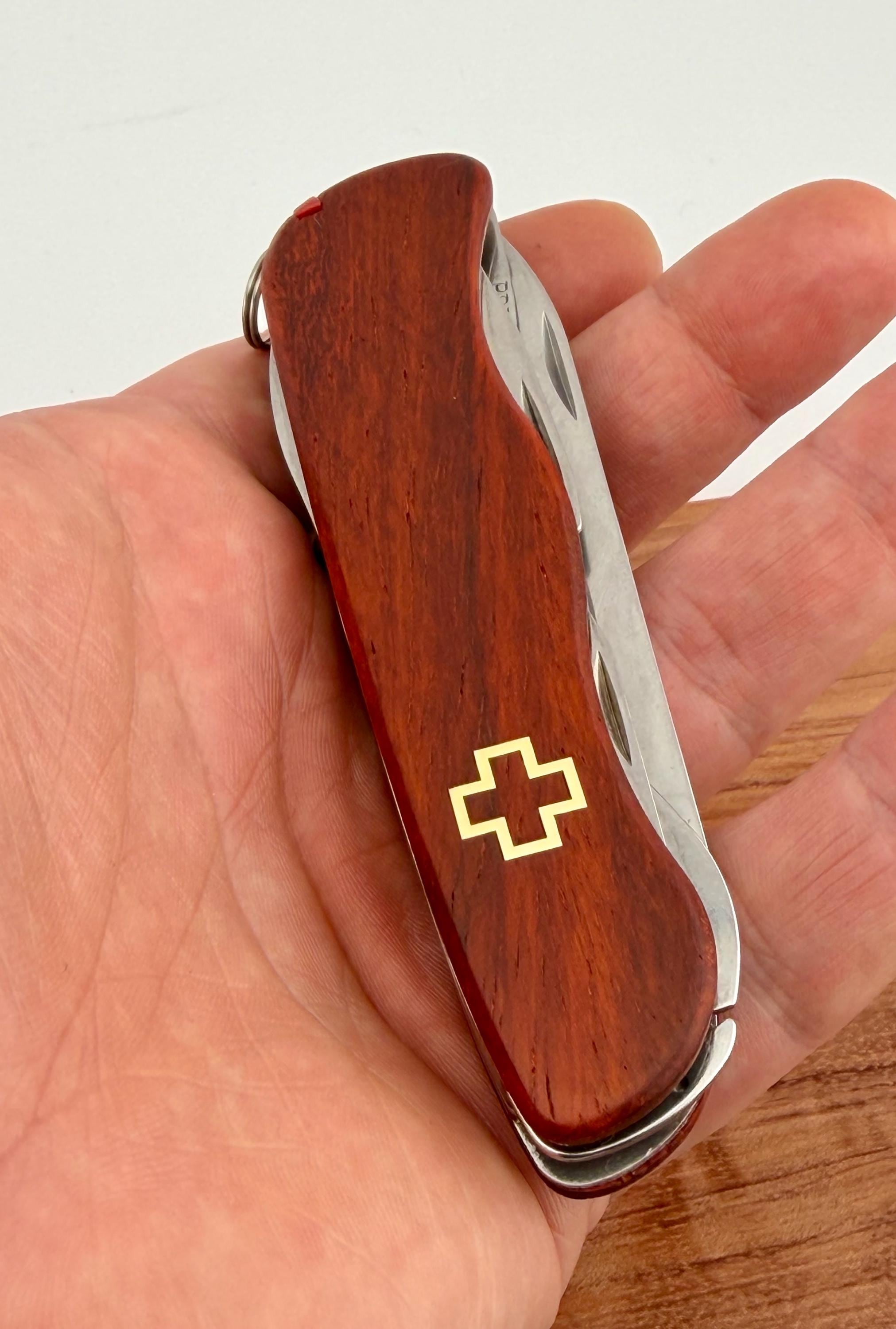Custom Rosewood Scales for Victorinox 111mm | Brass Inlay Logo - Etsy