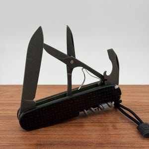 Custom Victorinox Compact | Black Micarta Scales | Dark Green G10 Liners image 5