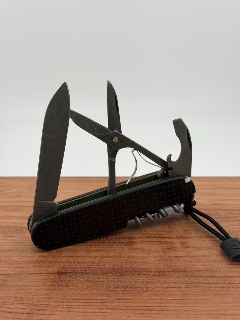 Custom Victorinox Compact | Black Micarta Scales | Dark Green G10 Liners image 5