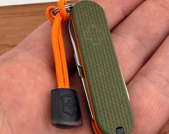 Custom Victorinox Classic SD 58mm  Army Green G10 Scales | Orange G10 Liners