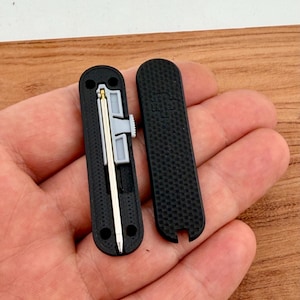 Custom Victorinox 58mm Black G10 Scales with Pen Slot