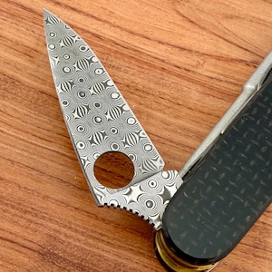 Custom Victorinox Sybertool Compact | Black Micarta Scales | Brass Liners | Damascus Spyderco style blade image 11