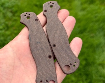 Изготовленные на заказ накладки из натуральной мешковины и микарты для Spyderco Paramilitary 2 | Ручная работа, обработанная на станке с ЧПУ
