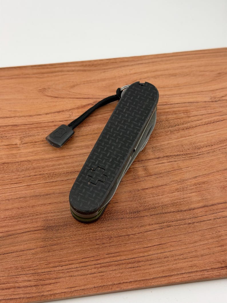 Custom Victorinox Compact | Black Micarta Scales | Dark Green G10 Liners image 4