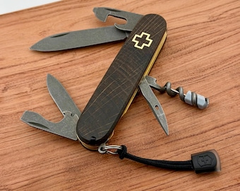 Custom Victorinox Spartan 91mm | Bog Oak | Brass liners