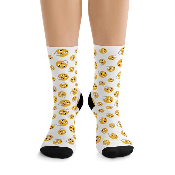 Thinking Emoji Recycled Socks