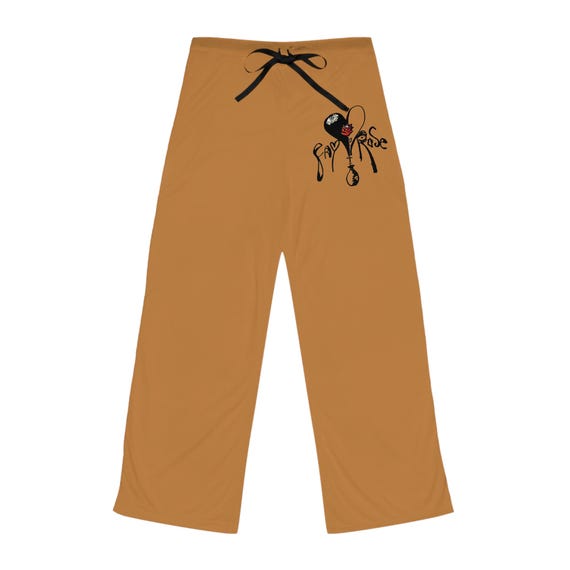 Women's Pajama Pants with Fay Rose Logo - Light Brown - Cozy Sleepwear, Loungewear, Everyday Wear