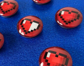 Legend of Zelda Fridge Magnets, Set of 6 magnets Heart Container, gamer gift