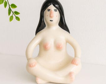 Lady Air Plant Holder | Nake Lady Air Plant Holder| Succulent Holder | Yoga Meditation