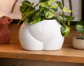 Curvy Bum Planter Pot | Unique Body Vase | Funny Booty Planter | Ceramic Succulent Pot | Aesthetic Shelf Decor | Gift for Her | Boho Home