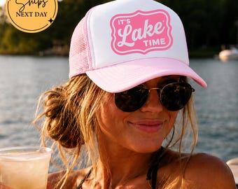 It's Lake Time Trucker Hat, Lake Life Hat, Summer Lake Vacation Hat, Lake Weekend Hat,Cute Summer Hat, Gift for Lake Lover