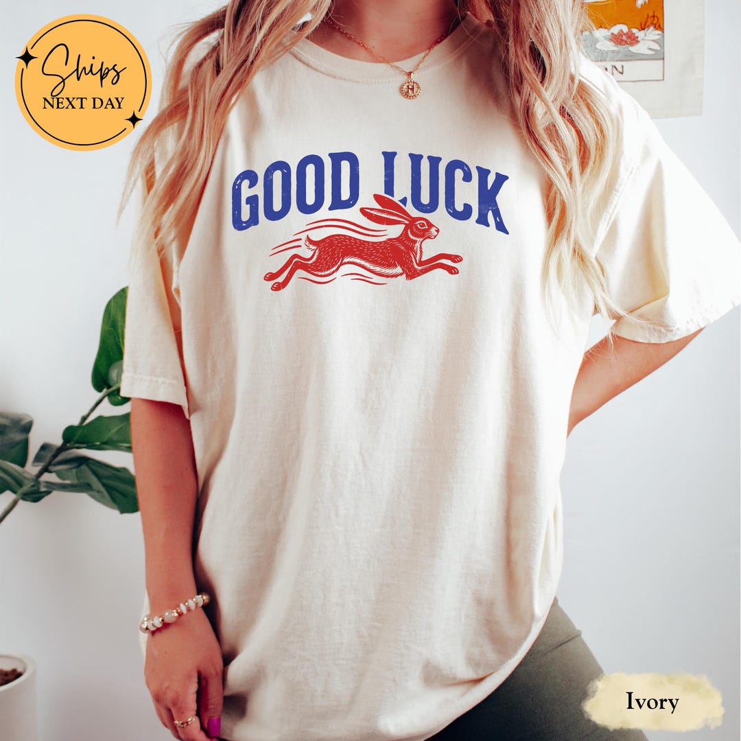 Good Luck Rabbit Shirt, Lucky Charm Graphic Tee, Vintage Bunny T Shirt ...