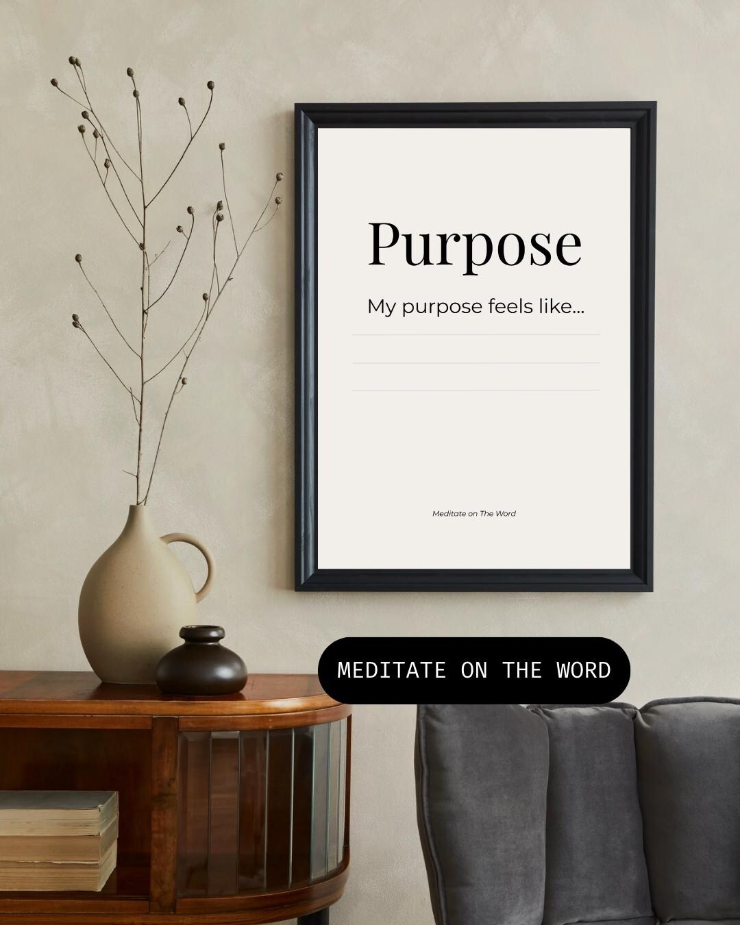 Inspirational Meditation Wall Art Print – Daily Mindfulness Quote ...