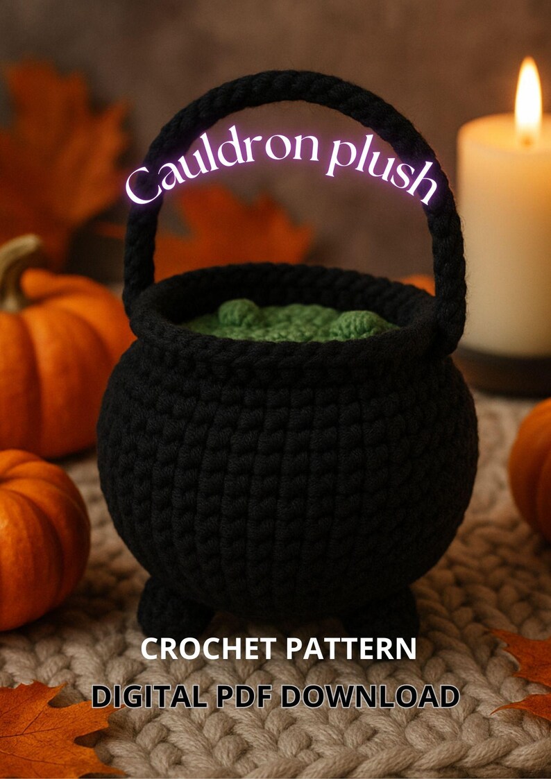 Cauldron Pattern Halloween Cauldron Crochet Pattern PDF Witch’s Pot Amigurumi Halloween ...