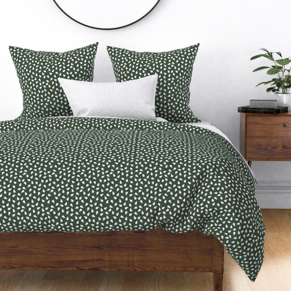 Dark Green Duvet Cover Us Sizes Duvet Bottle Green Italian Etsy