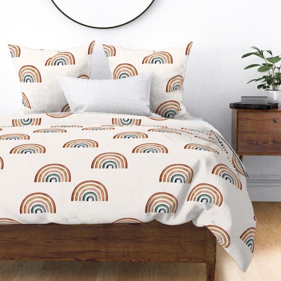 Rainbow Bedding Rainbow Duvet Cover Rainbows Us Sizes Duvet Etsy