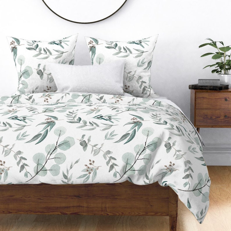 Australian Eucalyptus Leaves Duvet Cover Us Sizes Duvet Etsy