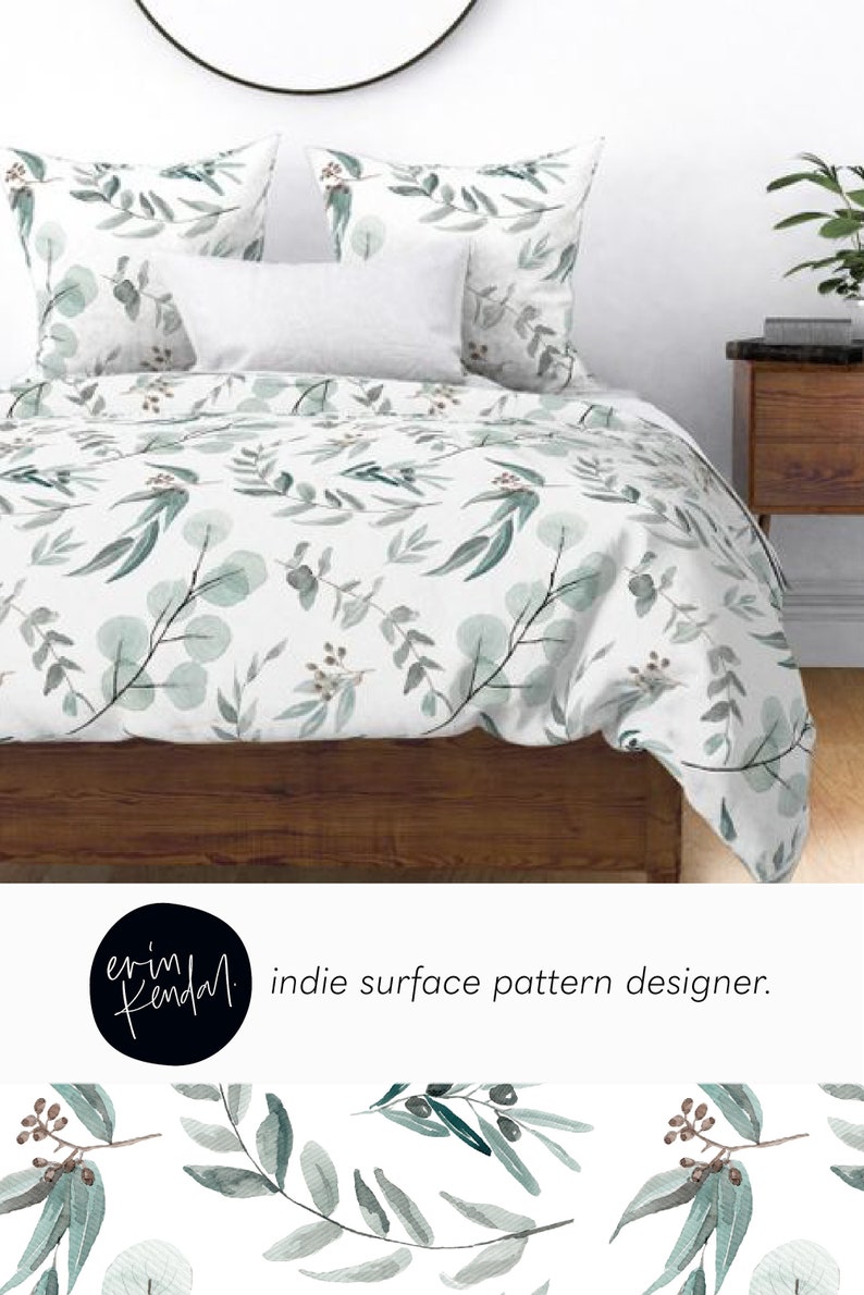 Australian Print Eucalyptus Leaves Duvet Cover King Duvet Etsy