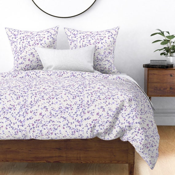 Lilac Terrazzo Duvet Cover Us Sizes Mauve Light Purple Duvet Etsy