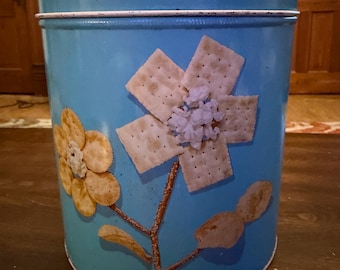 Vintage Magic Krispy Kan Canisters: Mid-century Kitchen Tins, Blue ...