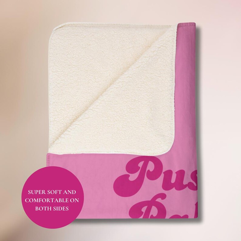 Pink Sherpa Fleece Blanket | Super Soft Cozy Throw | Funny Feminist Home Decor | Housewarming Gift for Women | Divorce Gift | Sofa Blanket