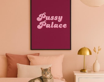 Fun Feminine Wall Art | Housewarming Gift | Pink Aesthetic Print | Ready-to-Hang Art Print | Funny Poster | Single Woman Home Decor Poster