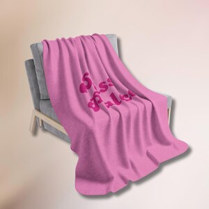 Pink Sherpa Fleece Blanket | Super Soft Cozy Throw | Funny Feminist Home Decor | Housewarming Gift for Women | Divorce Gift | Sofa Blanket