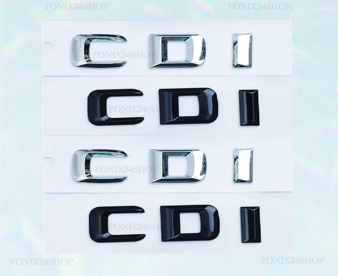 Mercedes CDI 3D Style Car Emblem Letters & Numbers Chrome or Black Logo ...