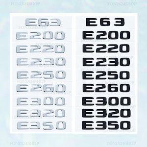 Puede incluir: Dos juegos de emblemas de modelos de automóviles, uno en plata y otro en negro. El juego plateado incluye E63, E200, E220, E230, E250, E260, E300, E320 y E350. El juego negro tiene los mismos modelos.
