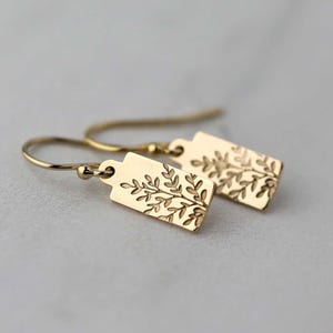 Small Gold Filled Wildflower Dangle Earrings: Dainty Nature Jewelry Handmade by Burnish